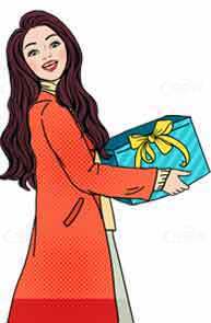女性时尚礼物插画图片合集素材