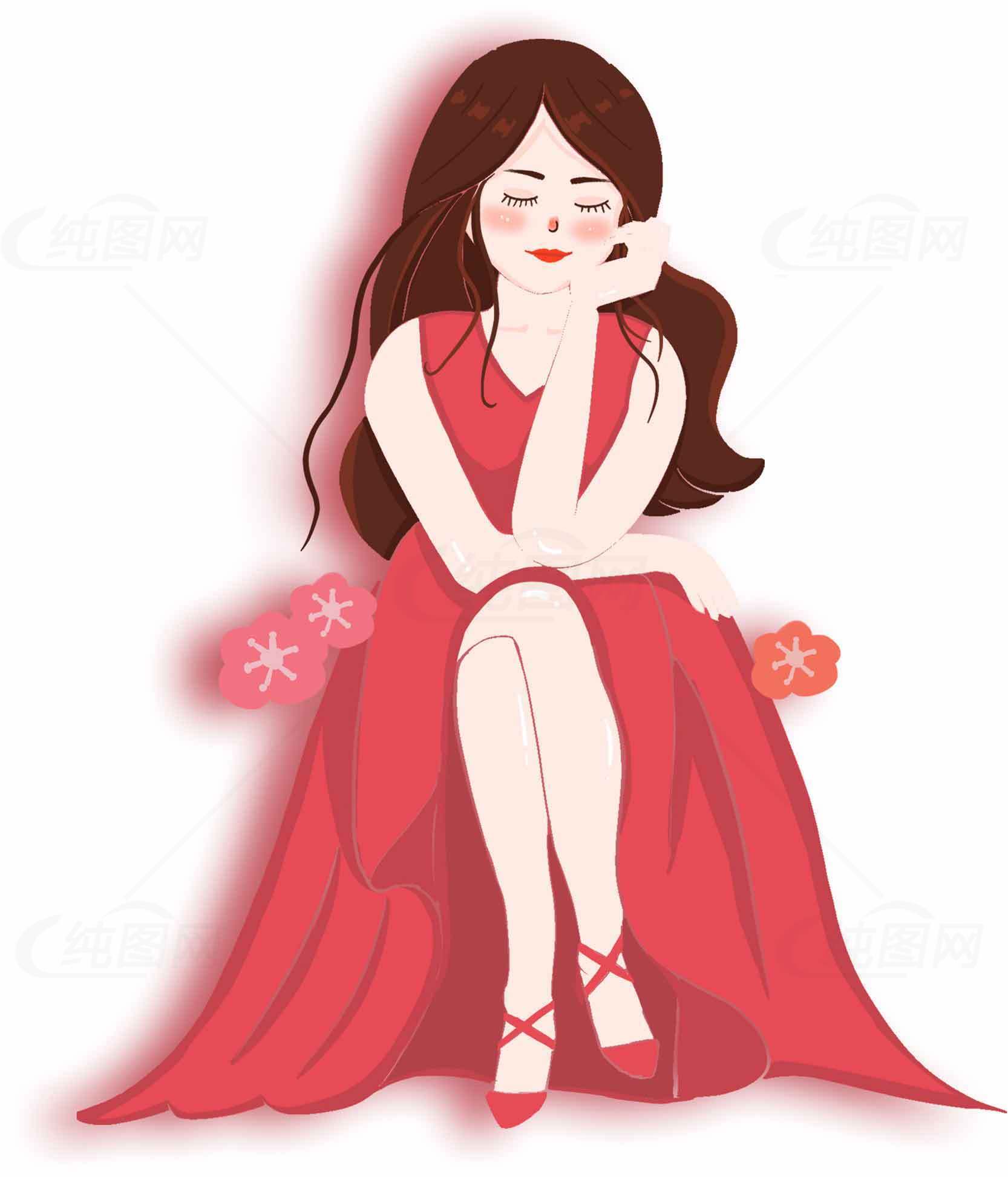 优雅女性插画创意设计 | 女神节主题艺术素材