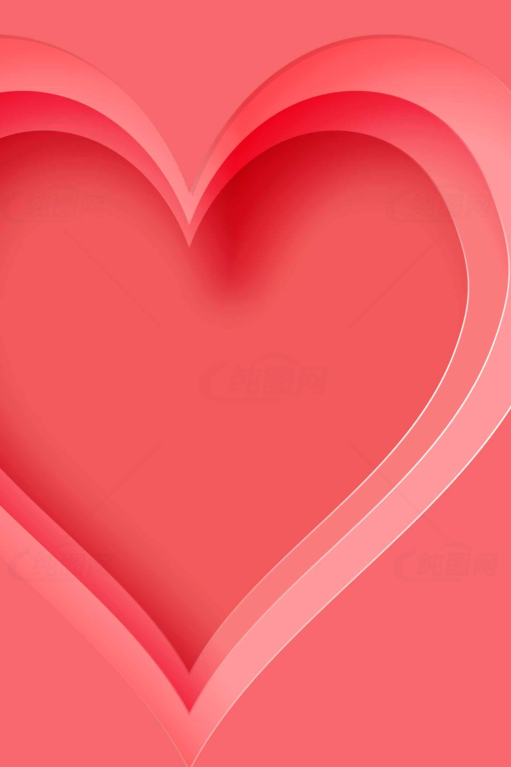 浪漫粉色爱心背景素材图片