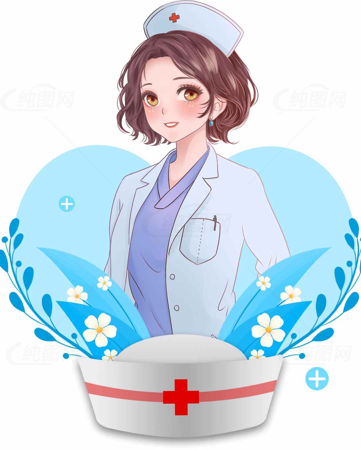 护士插画：温馨医疗主题设计素材