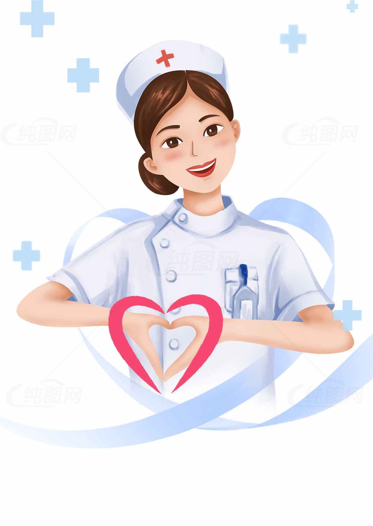 护士关怀与爱心主题插画图片素材