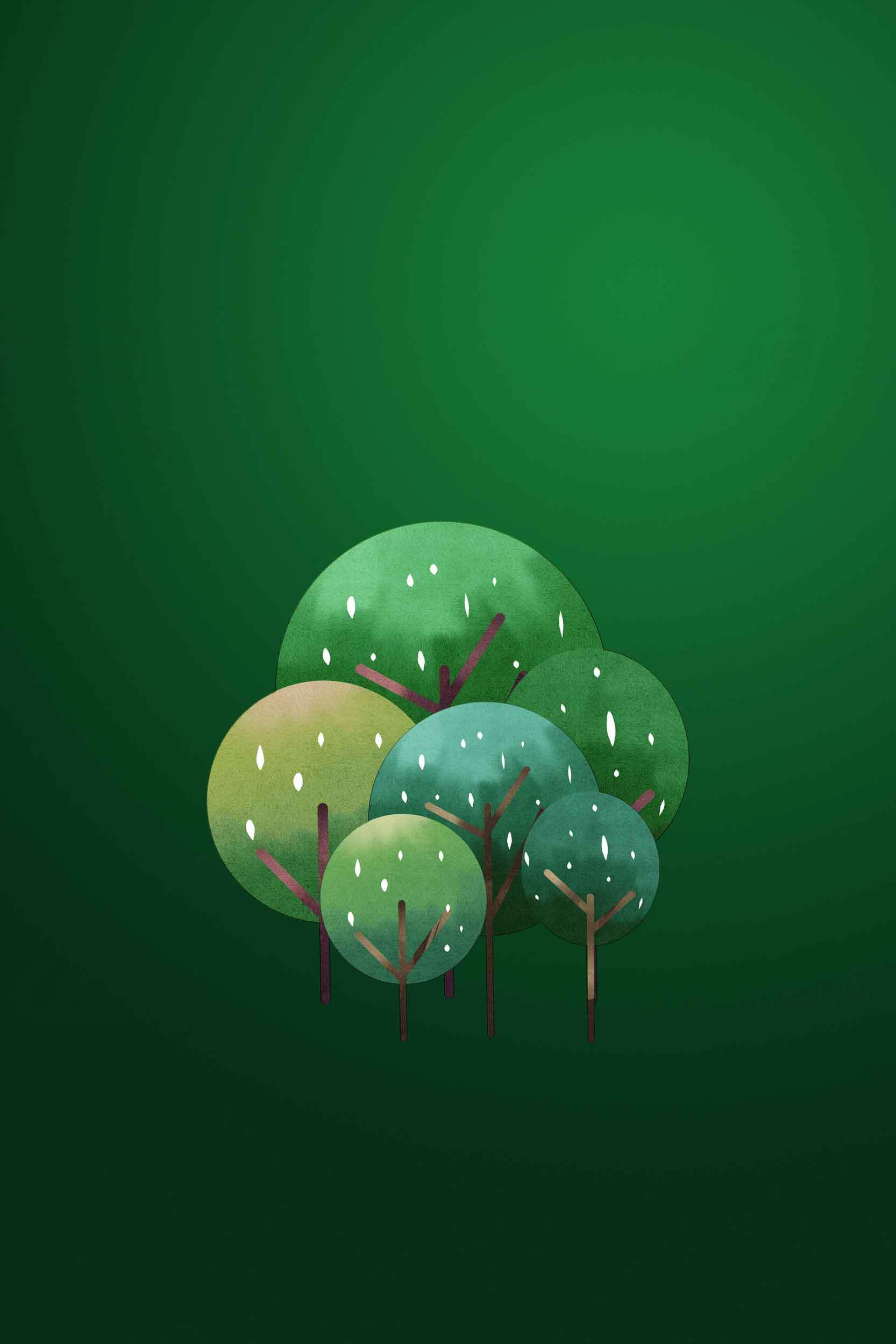 绿色森林插画背景图片素材