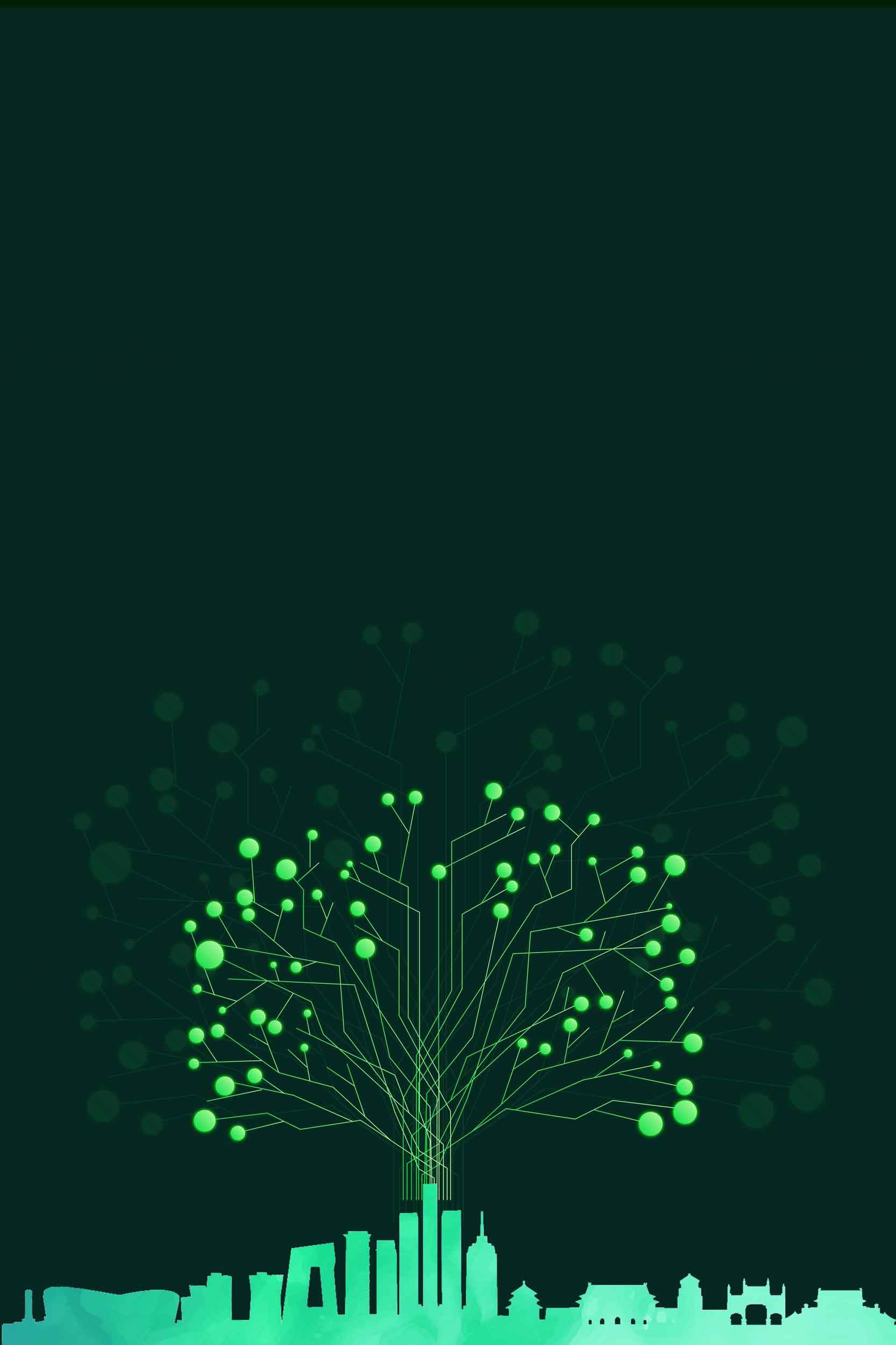 绿色科技与城市未来背景图片素材