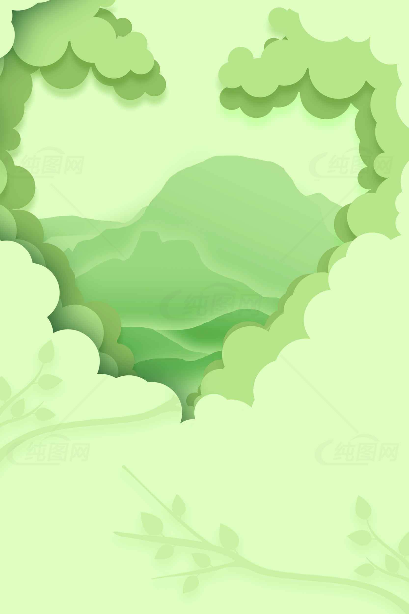自然风景绿色插画背景图片合集素材