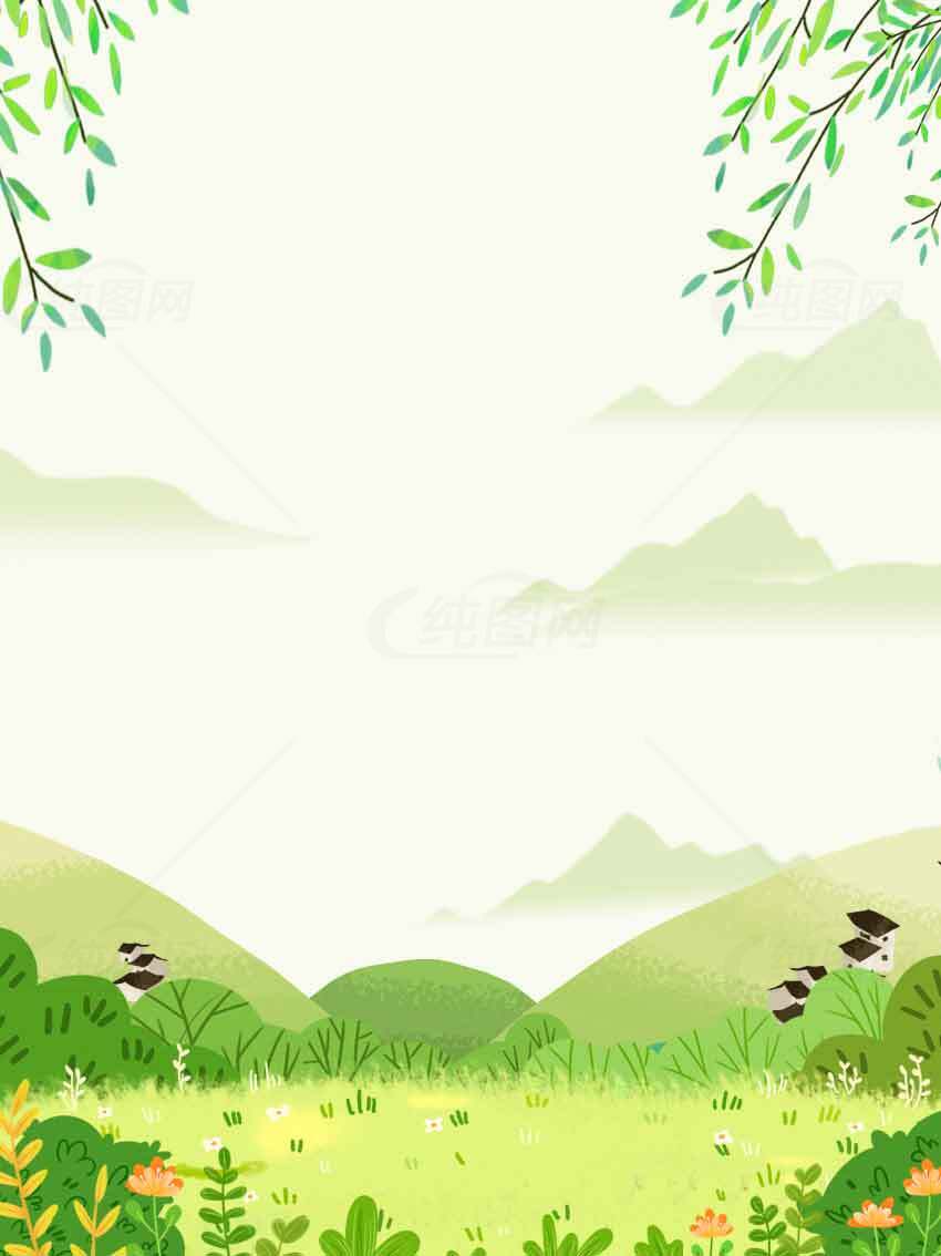 清新自然风格绿色田园风光背景图片素材