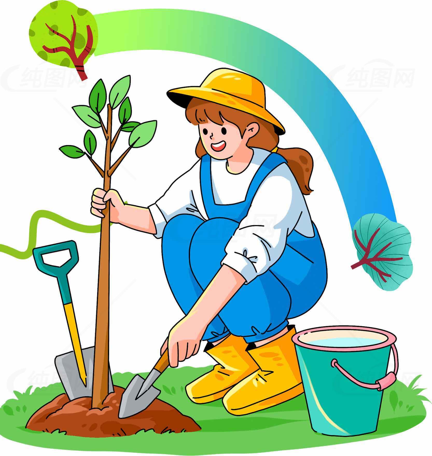 如何种植树木：园艺初学者指南素材