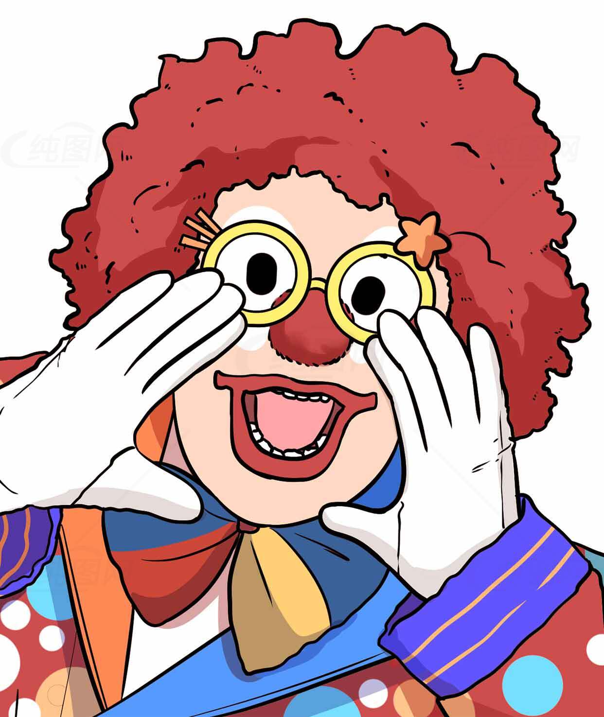卡通小丑欢乐形象插画合集素材