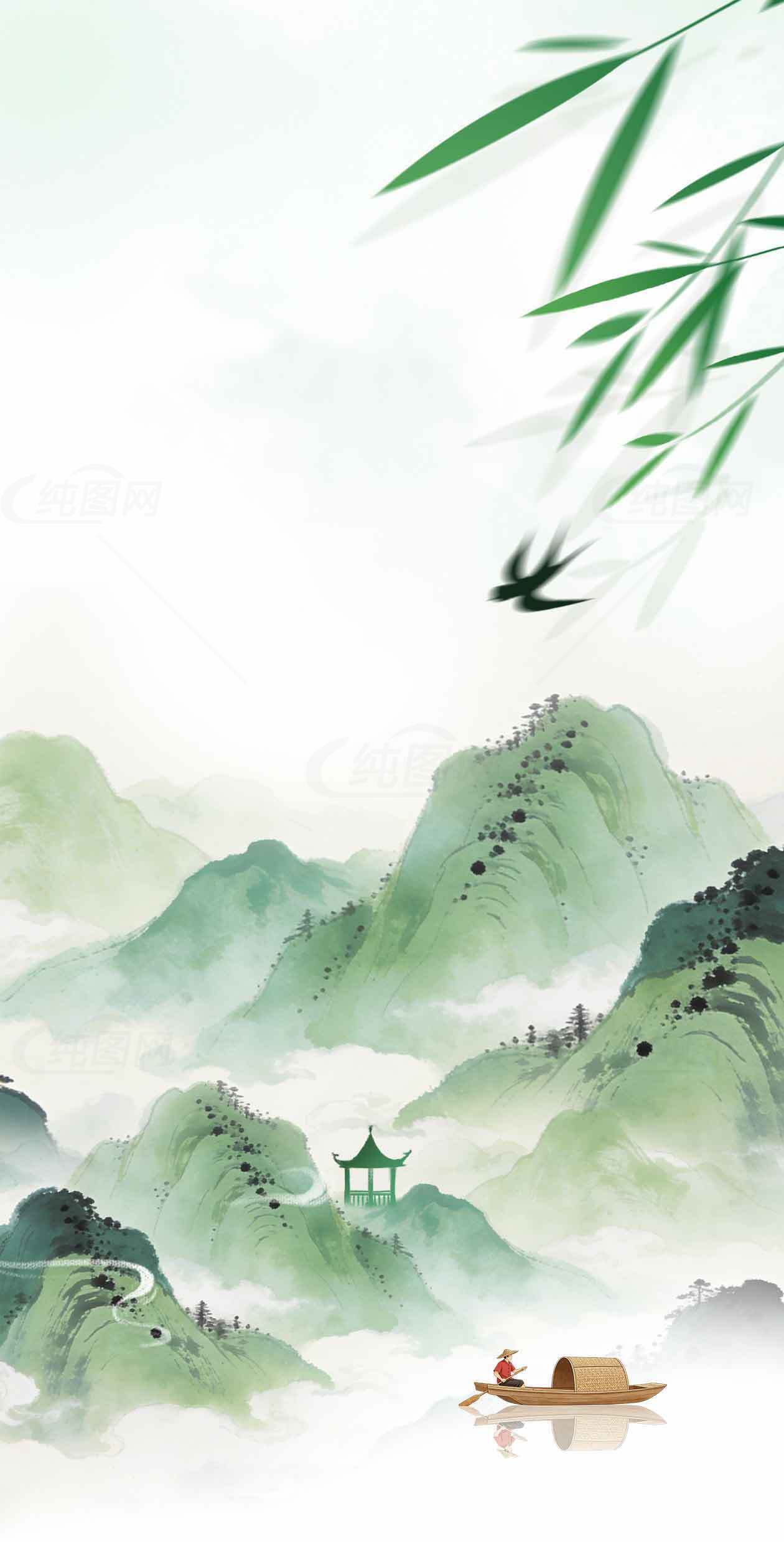 中国山水画风景壁纸高清下载素材