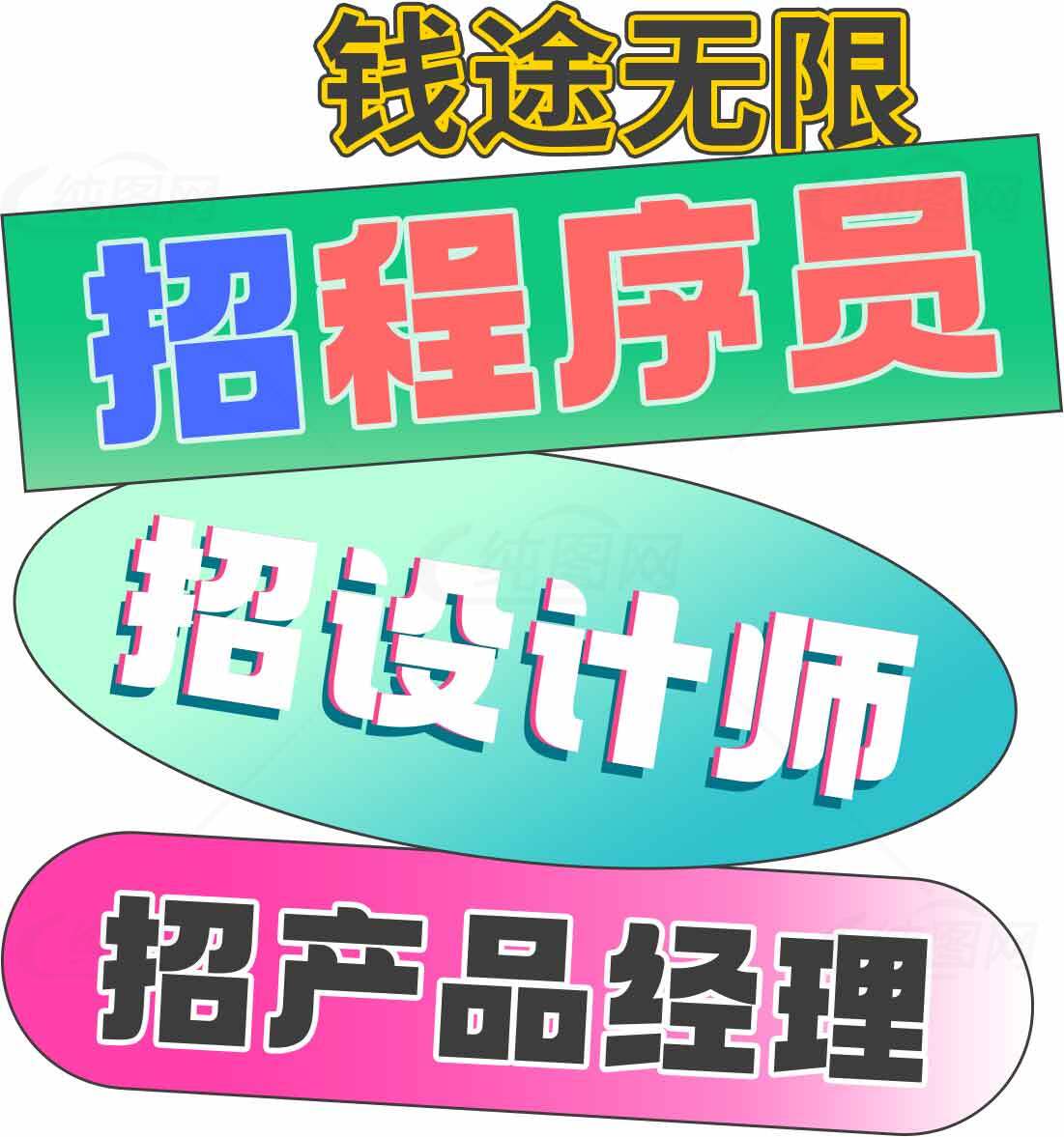 招聘程序员设计师产品经理-高薪职位招募海报素材